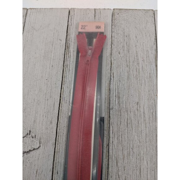 Vintage J&P Coats Flex Knit All Purpose Zipper 22" Red 128 - Picture 2 of 4